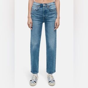 Re/Done 70s Stovepipe Jeans in Classic Faded Blue Straight Leg